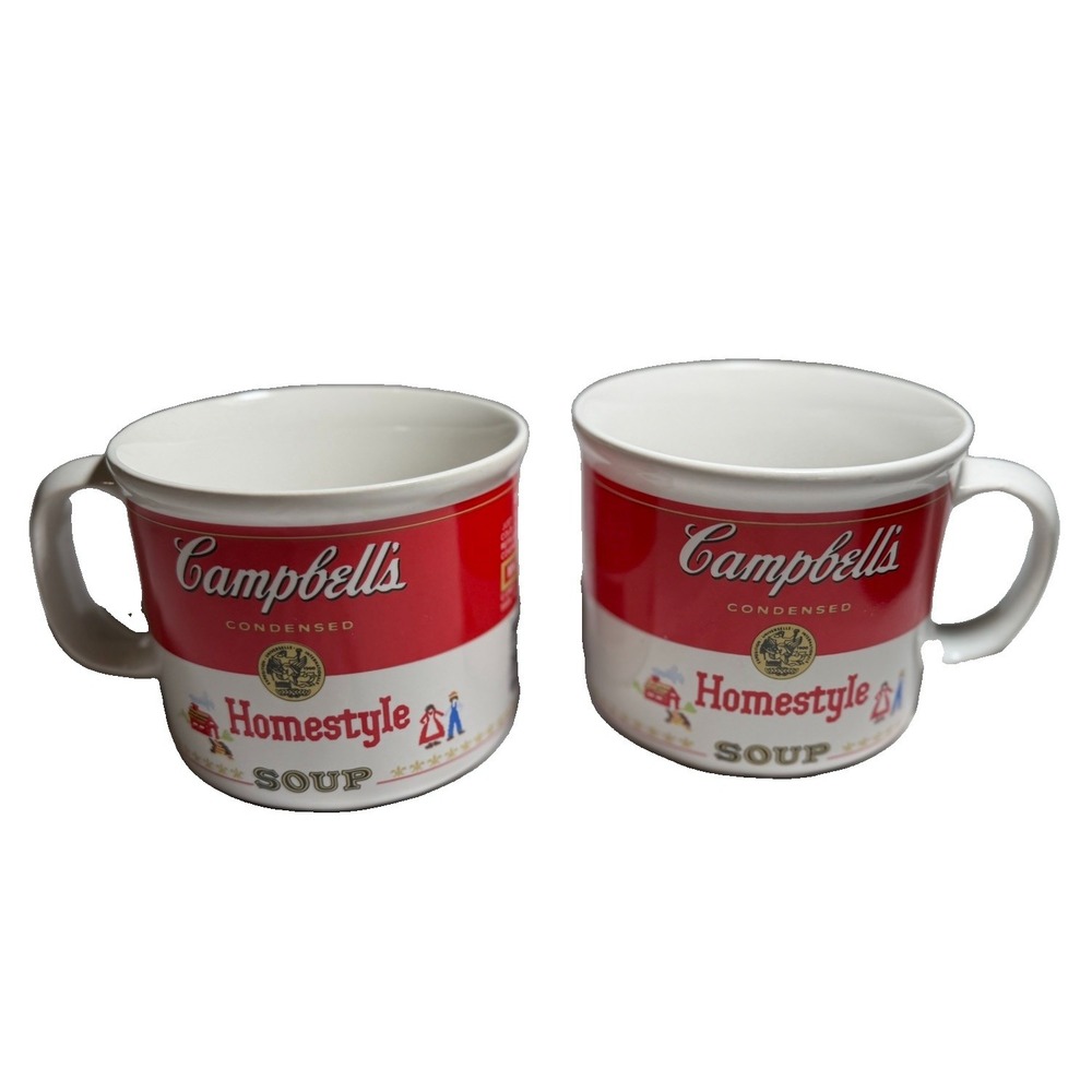 Vintage 1989 Campbell's Homestyle Soup Ceramic Mugs Set of 2 Westwood